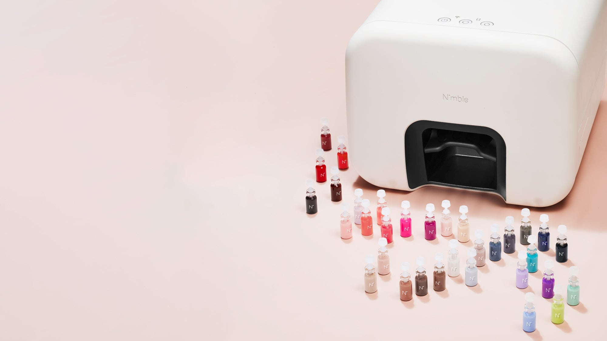 Nimble device and nail polish capsules