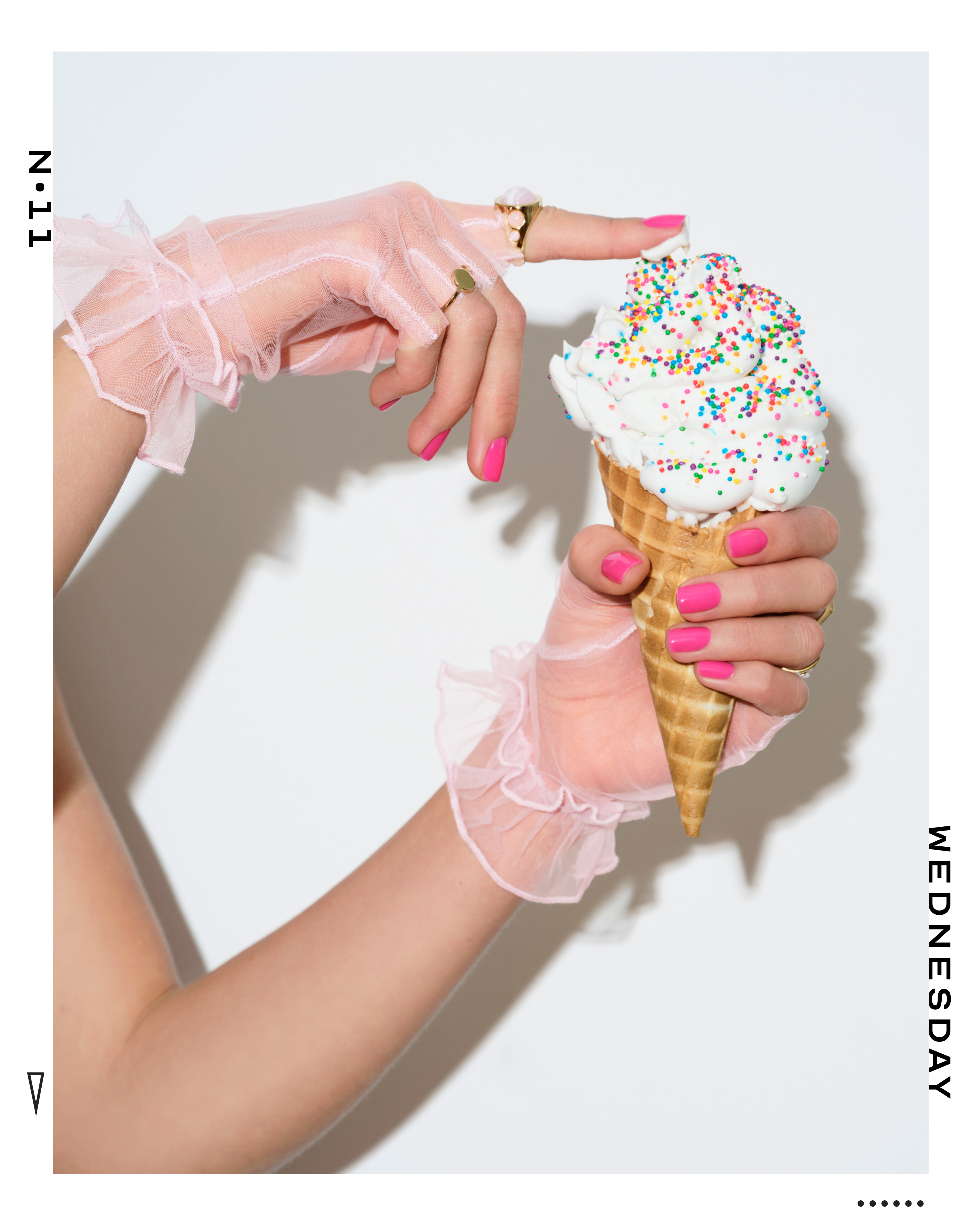 wednesday nail polish with ice cream cone